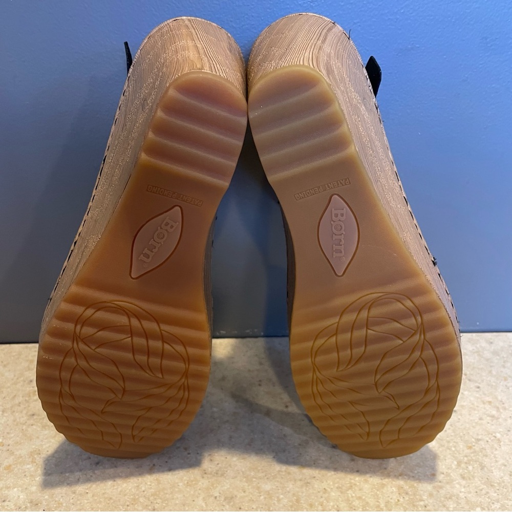 BORN Nellie Comfort Mary Jane Wedge Sandal Leather Clog Handcrafted Scandi Boho - Picture 15 of 16